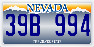 NV license plate 39B994