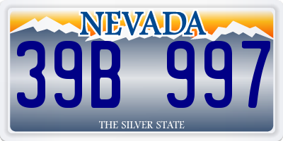 NV license plate 39B997