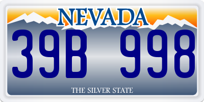 NV license plate 39B998
