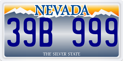 NV license plate 39B999