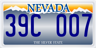 NV license plate 39C007