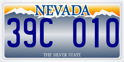 NV license plate 39C010