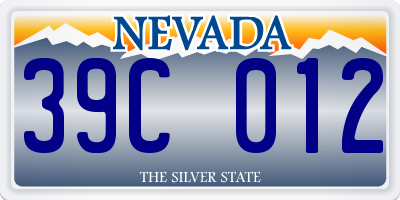 NV license plate 39C012