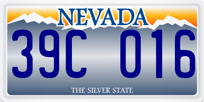 NV license plate 39C016