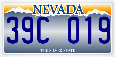 NV license plate 39C019