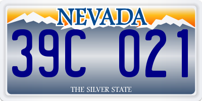 NV license plate 39C021
