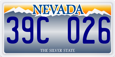 NV license plate 39C026