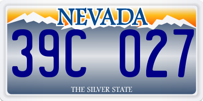 NV license plate 39C027