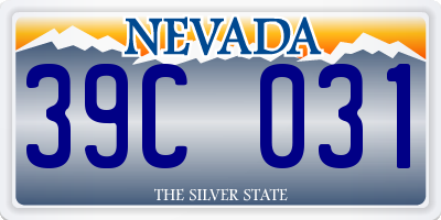 NV license plate 39C031