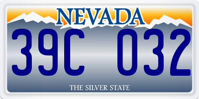 NV license plate 39C032