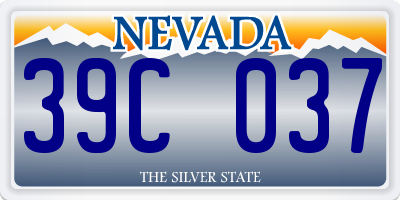 NV license plate 39C037