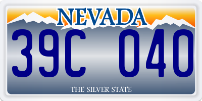NV license plate 39C040