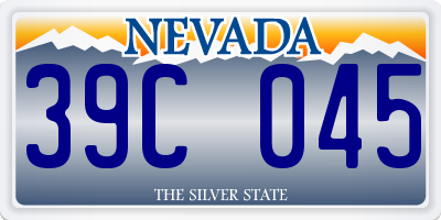 NV license plate 39C045