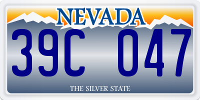 NV license plate 39C047