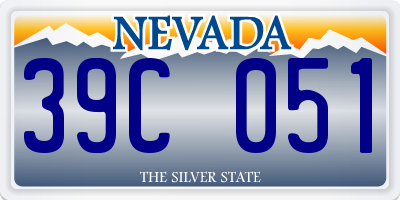 NV license plate 39C051