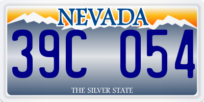 NV license plate 39C054