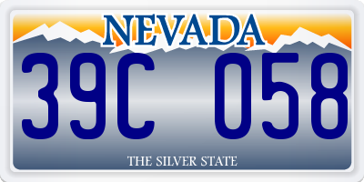 NV license plate 39C058