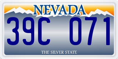 NV license plate 39C071