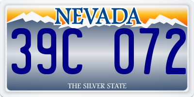 NV license plate 39C072