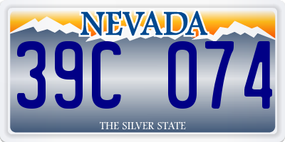 NV license plate 39C074