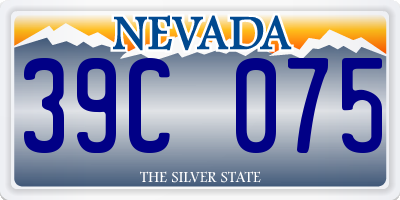 NV license plate 39C075