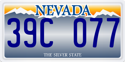 NV license plate 39C077