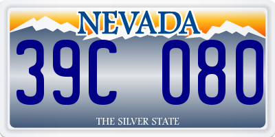 NV license plate 39C080