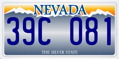 NV license plate 39C081