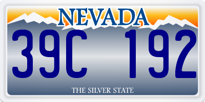 NV license plate 39C192