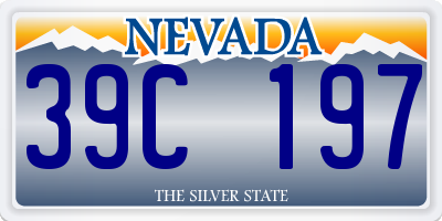 NV license plate 39C197