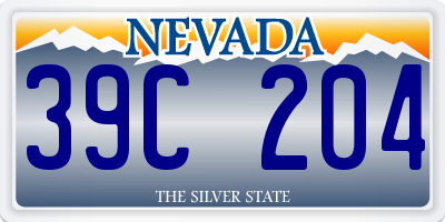 NV license plate 39C204