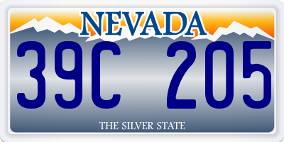 NV license plate 39C205