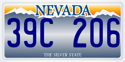 NV license plate 39C206