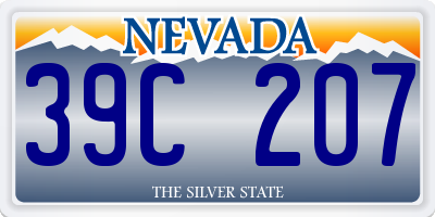 NV license plate 39C207