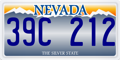 NV license plate 39C212