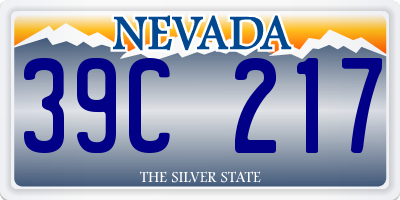 NV license plate 39C217