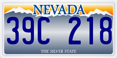 NV license plate 39C218