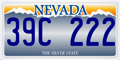 NV license plate 39C222