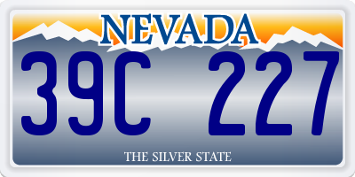 NV license plate 39C227