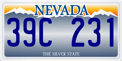 NV license plate 39C231