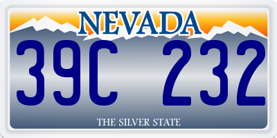 NV license plate 39C232