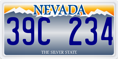 NV license plate 39C234