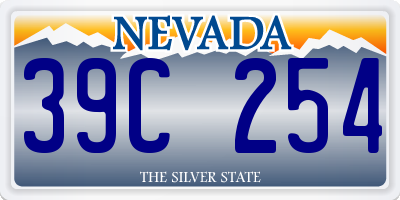 NV license plate 39C254