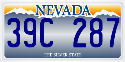 NV license plate 39C287
