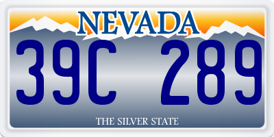 NV license plate 39C289