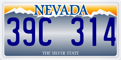 NV license plate 39C314