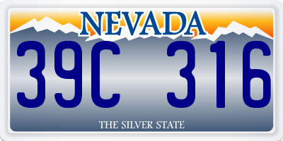 NV license plate 39C316