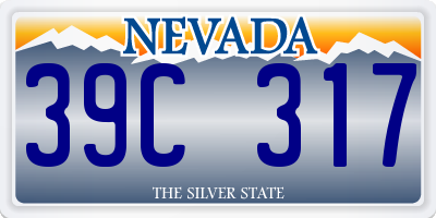 NV license plate 39C317