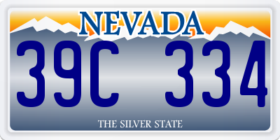 NV license plate 39C334