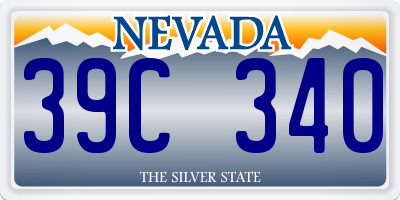NV license plate 39C340